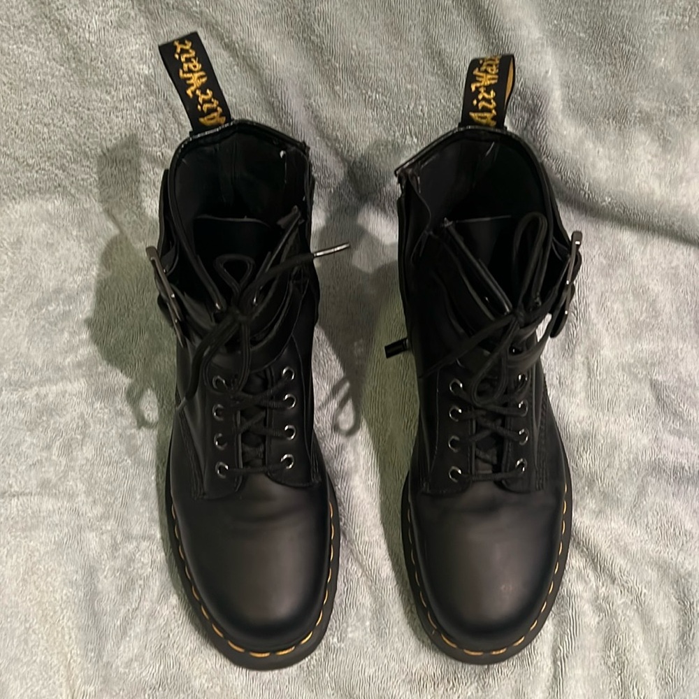 Dr Martens 1460 Bex Buckle Boots - Black - size 10 women’s